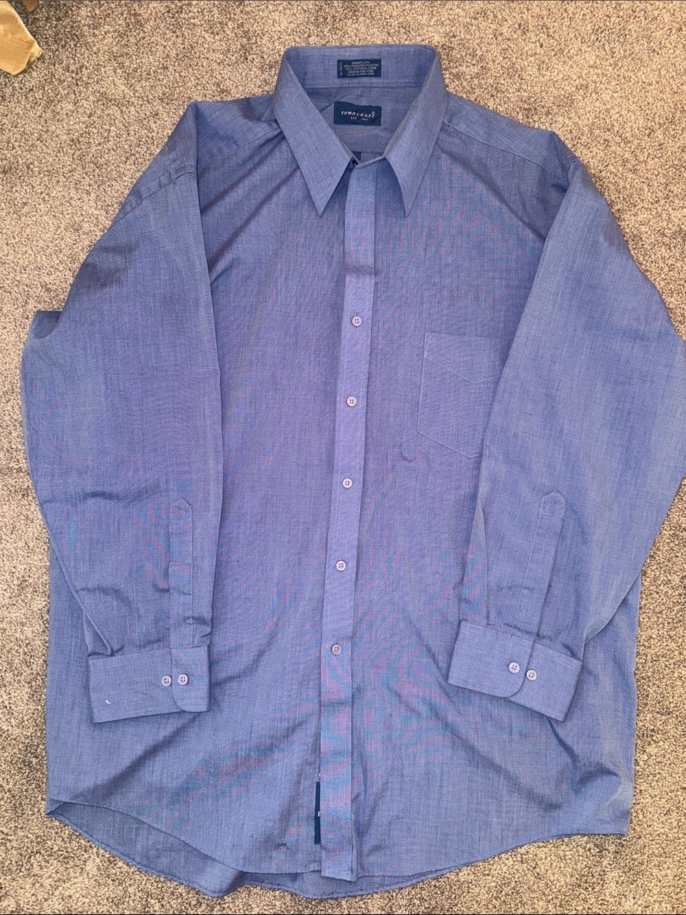 Towncraft Men's Blue Long-Sleeve Dress Shirt